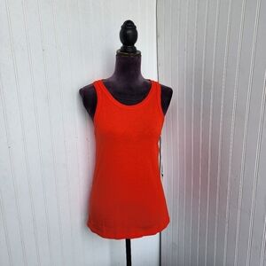 J Crew Tank Womens Red Cotton Stretch Preppy Casual Sleveless Top Shirt Sz  S